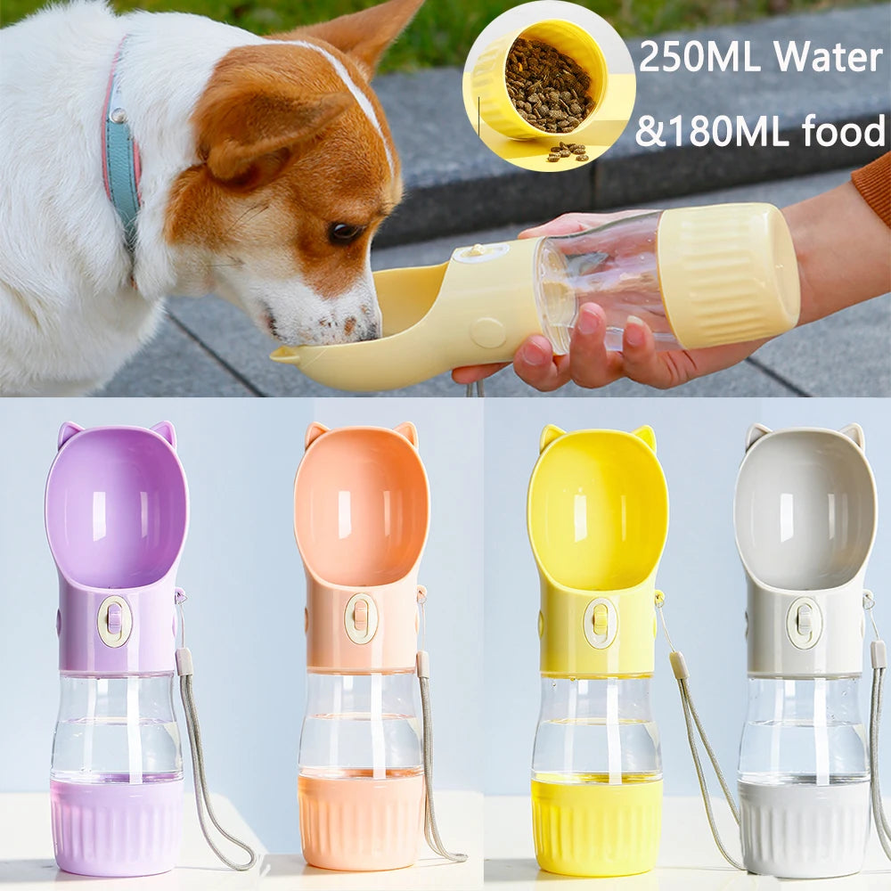 便攜式2合1寵物水壺 - 貓狗外出飲水進食神器