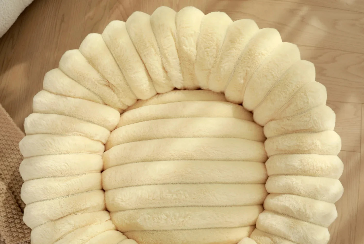 40-70cm圓形寵物床 - 超柔長毛狗窩，溫暖中型犬之家