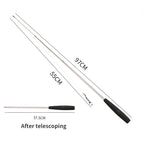 伸縮貓咪逗趣釣竿 - 三節羽毛互動玩具