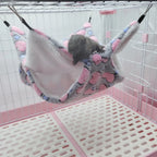 雙層溫暖寵物吊床 - 柔軟絨布小型動物睡窩