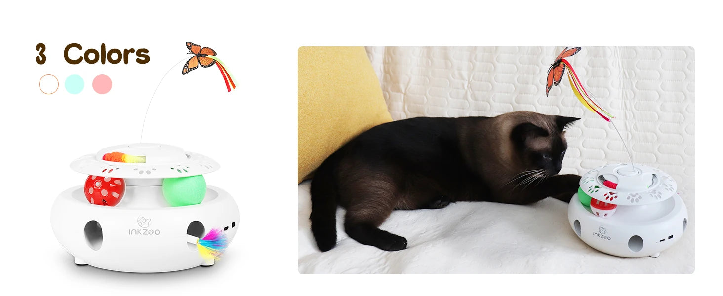 4合1智能貓互動玩具 - 自動6孔打地鼠遊戲