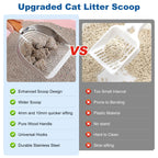 專業碳鋼貓砂鏟 - 木柄耐用清潔神器