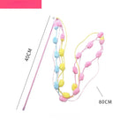 伸縮貓咪逗趣釣竿 - 三節羽毛互動玩具