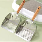 專業碳鋼貓砂鏟 - 木柄耐用清潔神器