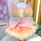 春季公主風貓狗連身裙 - 蕾絲條紋王妃服飾