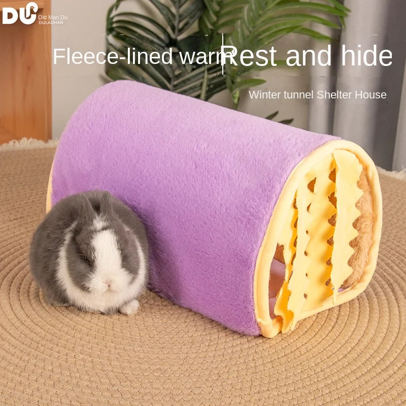涼爽夏日寵物隧道巢 - 倉鼠兔子隱藏休息屋