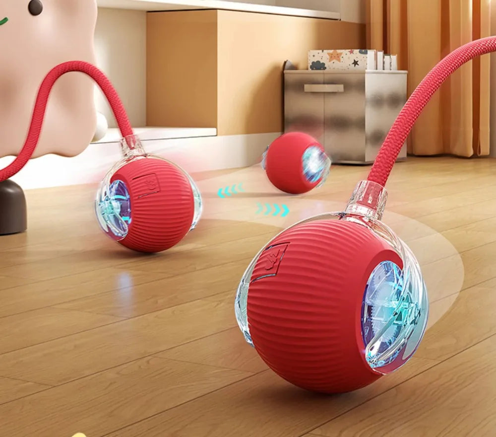 智能電動貓互動滾球玩具 - 充電式假尾娛樂神器