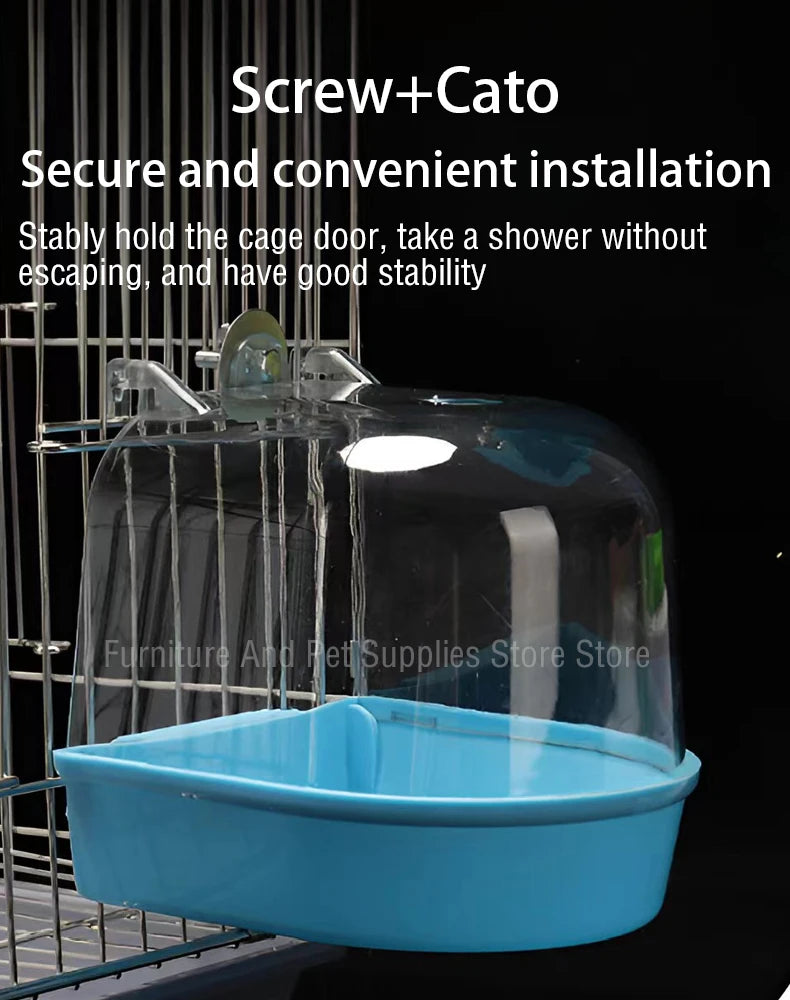 懸掛式鳥類沐浴盒 - 鸚鵡淋浴籠配件