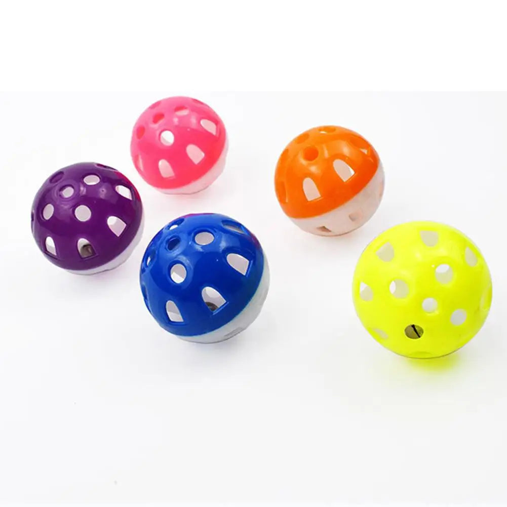 彩色空心滾動鈴球 - 鸚鵡貓咪嚼咬玩具