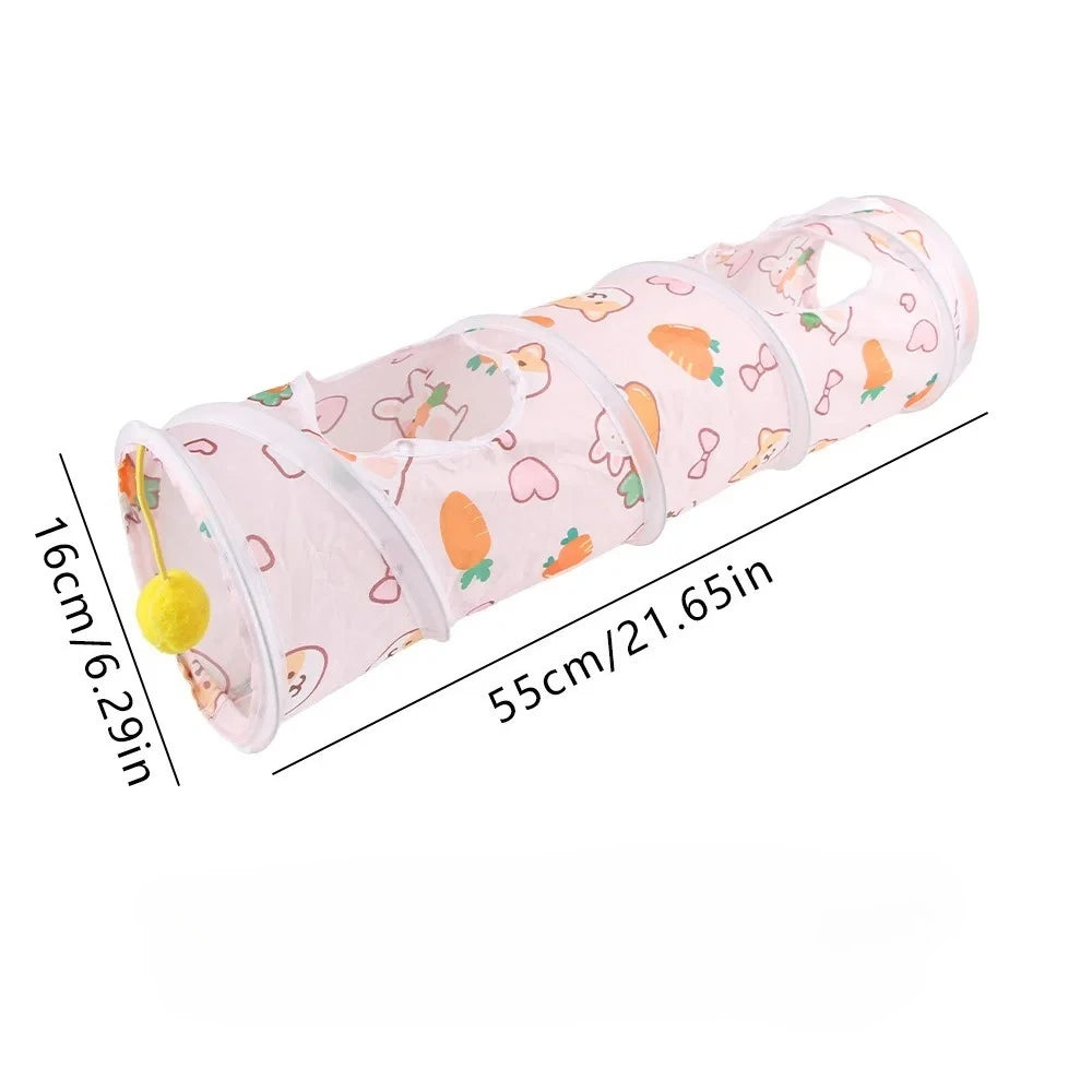 可愛胡蘿蔔造型寵物藏身隧道 - 摺疊多功能小寵物玩具