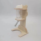 倉鼠球形水樽架 - 實木小熊垂直水樽支架及花枝鼠飲水器