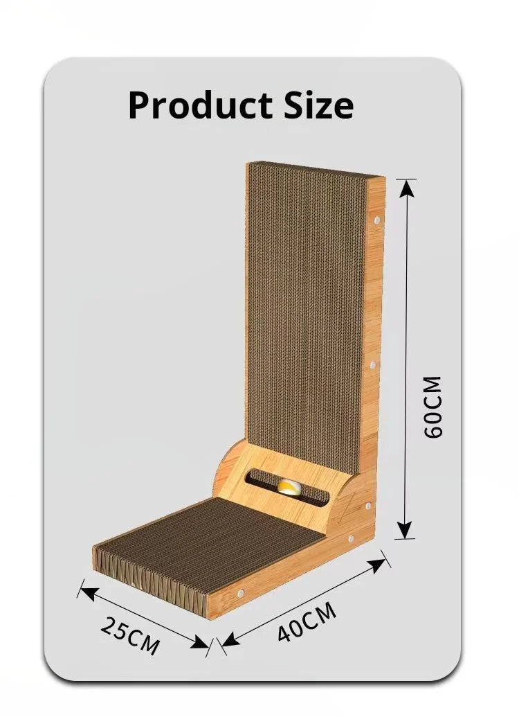專業木紋貓抓板 - L型耐磨防刮貓爬架