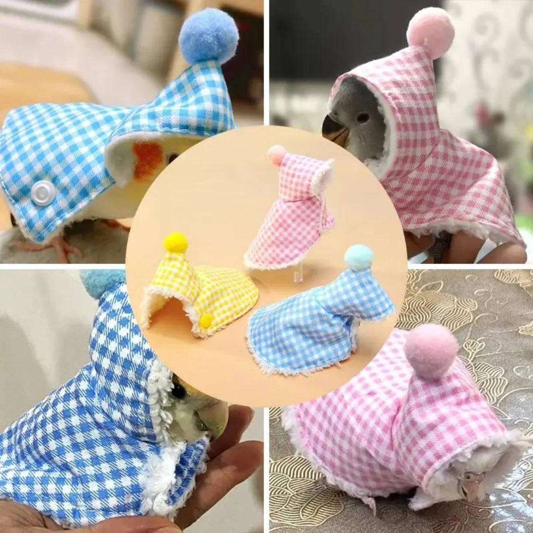 可愛鸚鵡斗篷 - 保暖時尚鳥類服裝