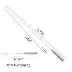 伸縮貓咪逗趣釣竿 - 三節羽毛互動玩具