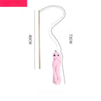 伸縮貓咪逗趣釣竿 - 三節羽毛互動玩具