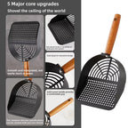 專業碳鋼貓砂鏟 - 木柄耐用清潔神器