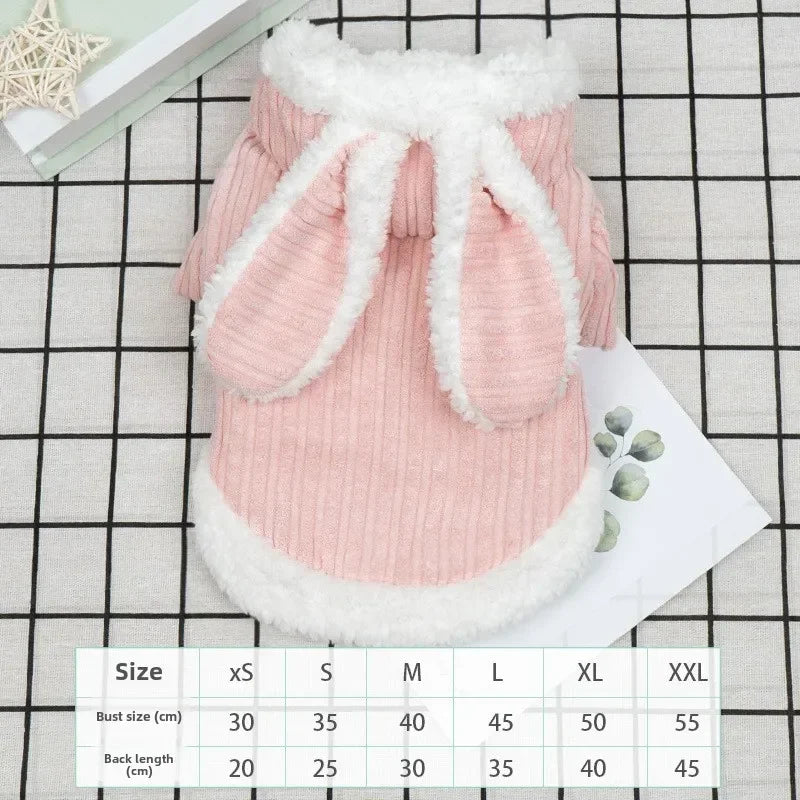 可愛兔耳連帽外套 - 秋冬貓咪保暖時尚服