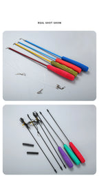 伸縮貓咪逗趣釣竿 - 三節羽毛互動玩具