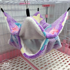 雙層溫暖寵物吊床 - 柔軟絨布小型動物睡窩