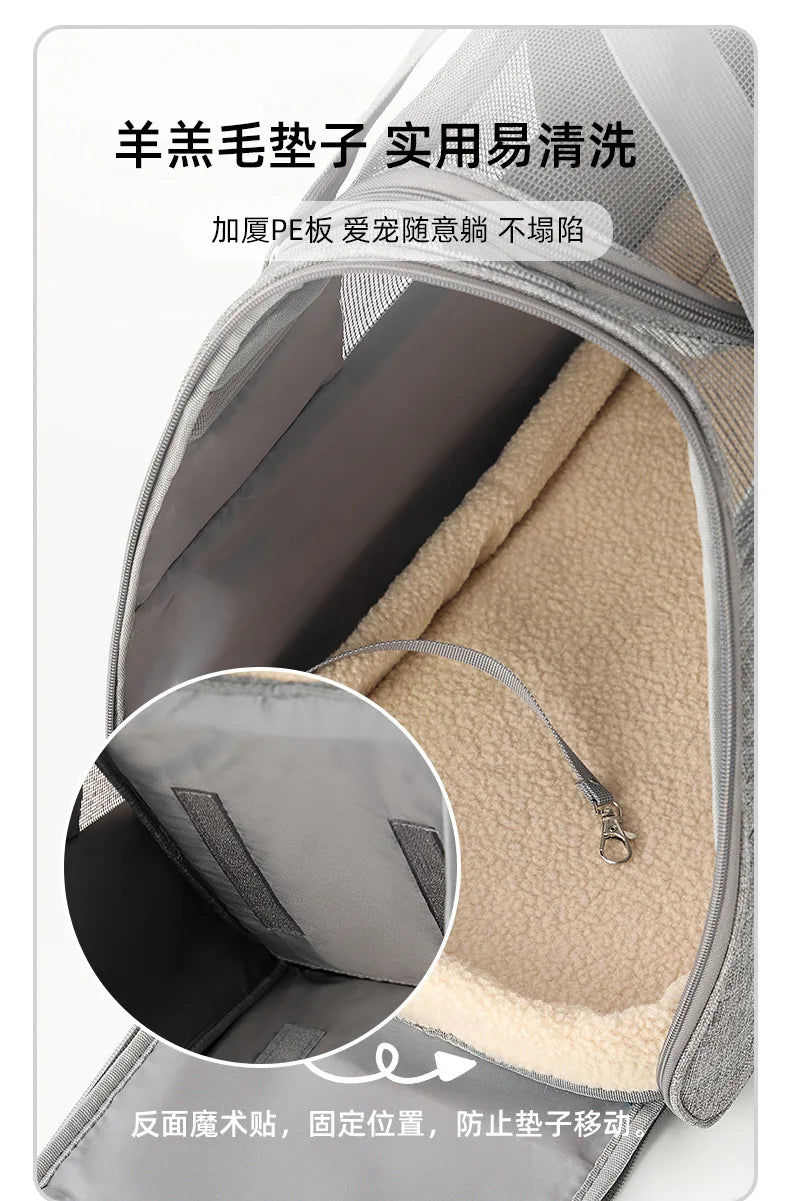 貓咪便攜肩背包 - 透氣摺疊外出旅行包