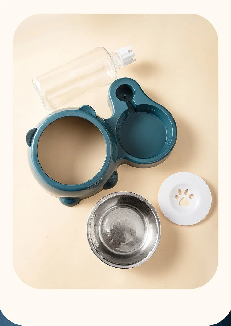 多功能貓狗2合1食水碗 - 智能飼養必備