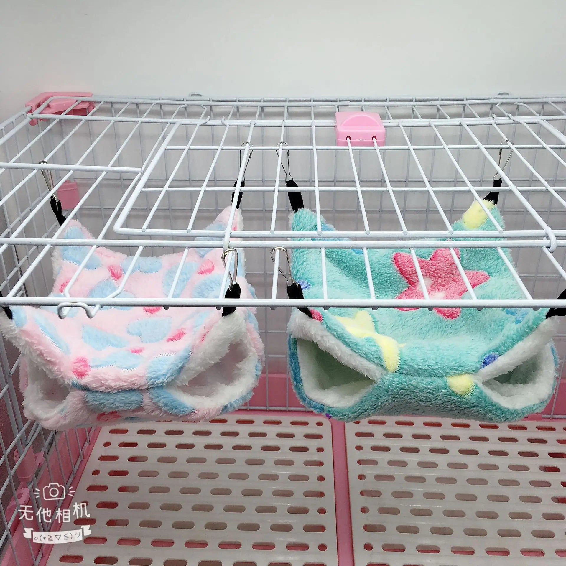 雙層溫暖寵物吊床 - 柔軟絨布小型動物睡窩