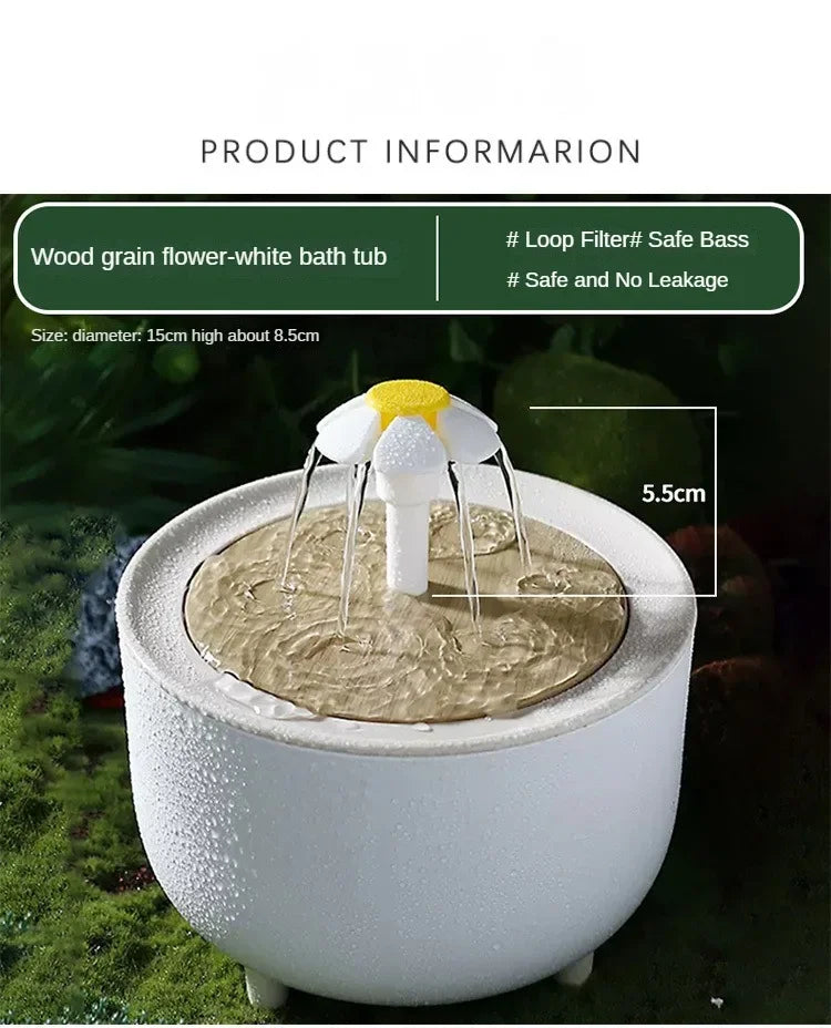 自動循環 2合1 鸚鵡浴缸與飲水噴泉 - 小型寵物專用