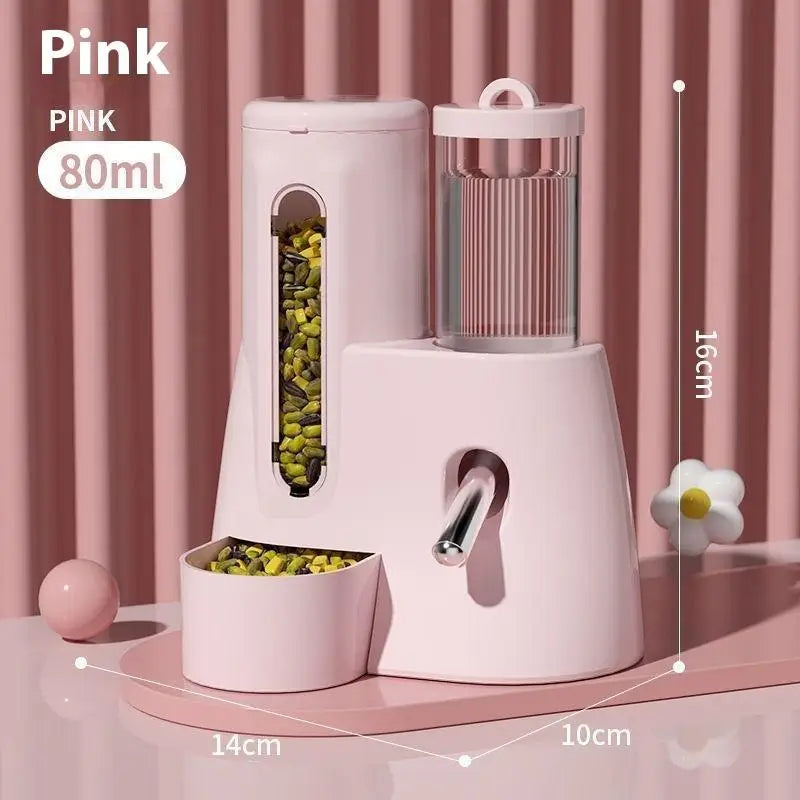 2合1倉鼠自動進食飲水器 - 大容量防漏設計