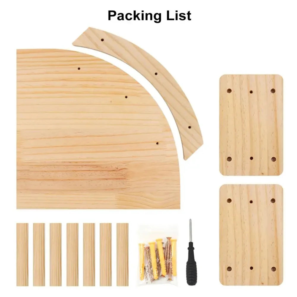 壁掛式50cm貓爬架梯 - 舒適吊床與西扎麻抓抓樂