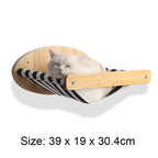 壁掛式50cm貓爬架梯 - 舒適吊床與西扎麻抓抓樂