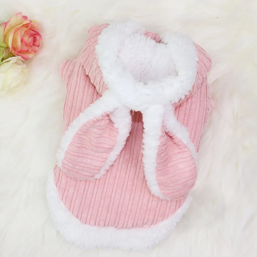 可愛兔耳連帽外套 - 秋冬貓咪保暖時尚服