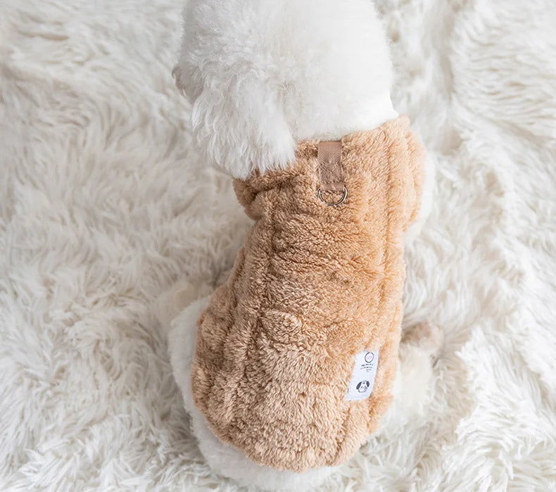 冬季暖和毛絨小狗毛衣 - 舒適寵物時尚