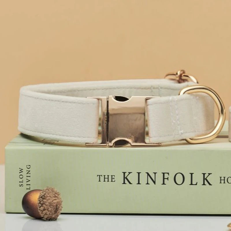 多色絲絨豪華寵物頸圈 - 舒適皮帶頸圈