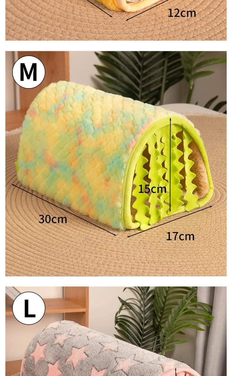 涼爽夏日寵物隧道巢 - 倉鼠兔子隱藏休息屋