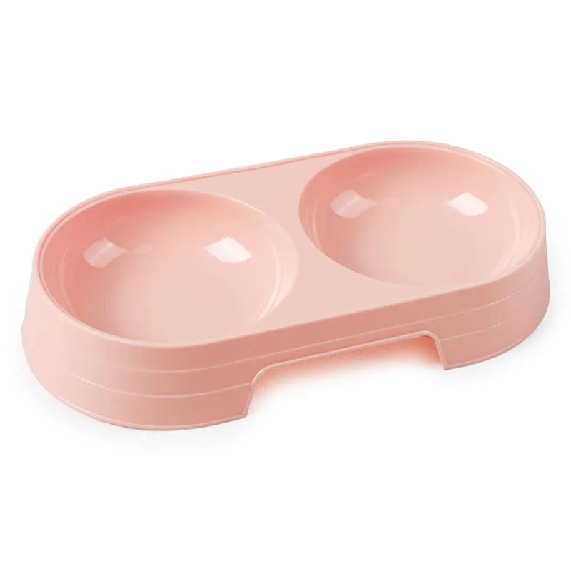 雙碗不銹鋼寵物餵食碗 - 實用小型犬飼養神器