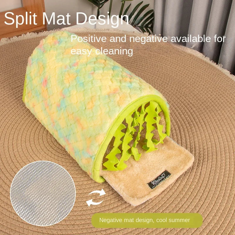 涼爽夏日寵物隧道巢 - 倉鼠兔子隱藏休息屋