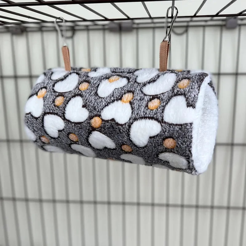 倉鼠籠吊床隧道 - 暖和舒適小寵物巢穴玩具