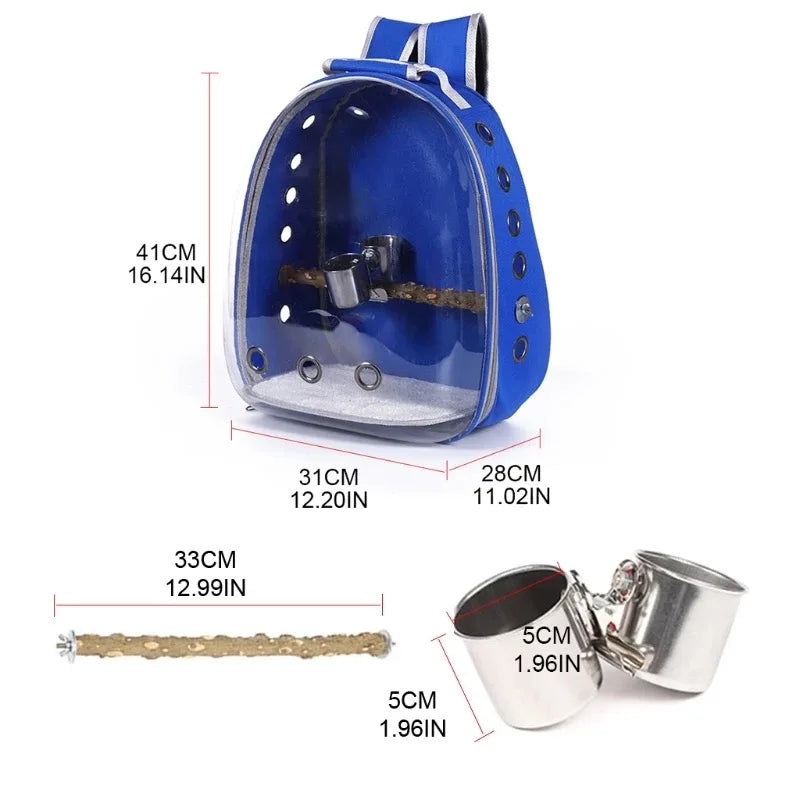 透明鸚鵡外出背包鳥籠 - 旅行外出攜帶神器