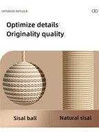 專業木製貓抓轉盤 - 趣味貓棍球耐用劍麻抓板