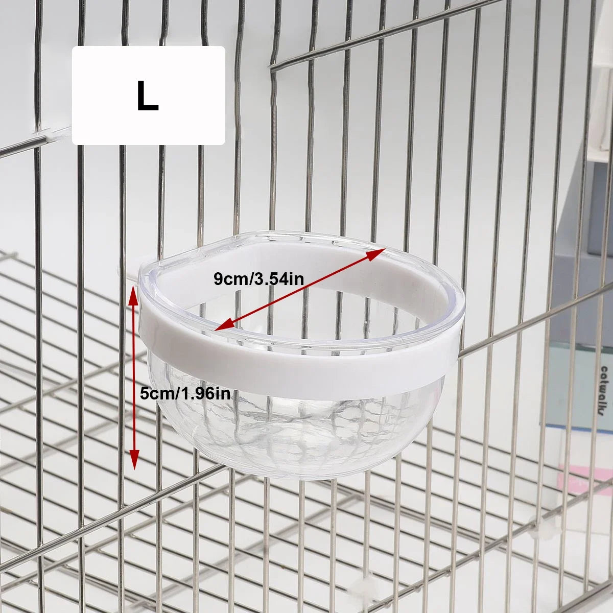 可拆卸透明鳥食碗 - 方便吊掛鳥籠進食神器