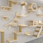 多功能壁掛貓樹 - 攀爬抓板跳台全能組合