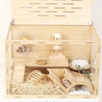 專業木製倉鼠爬梯秘密小屋 - 互動玩樂天堂