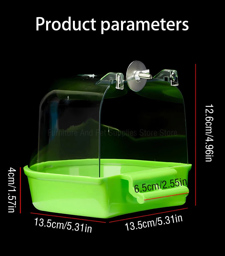 懸掛式鳥類沐浴盒 - 鸚鵡淋浴籠配件