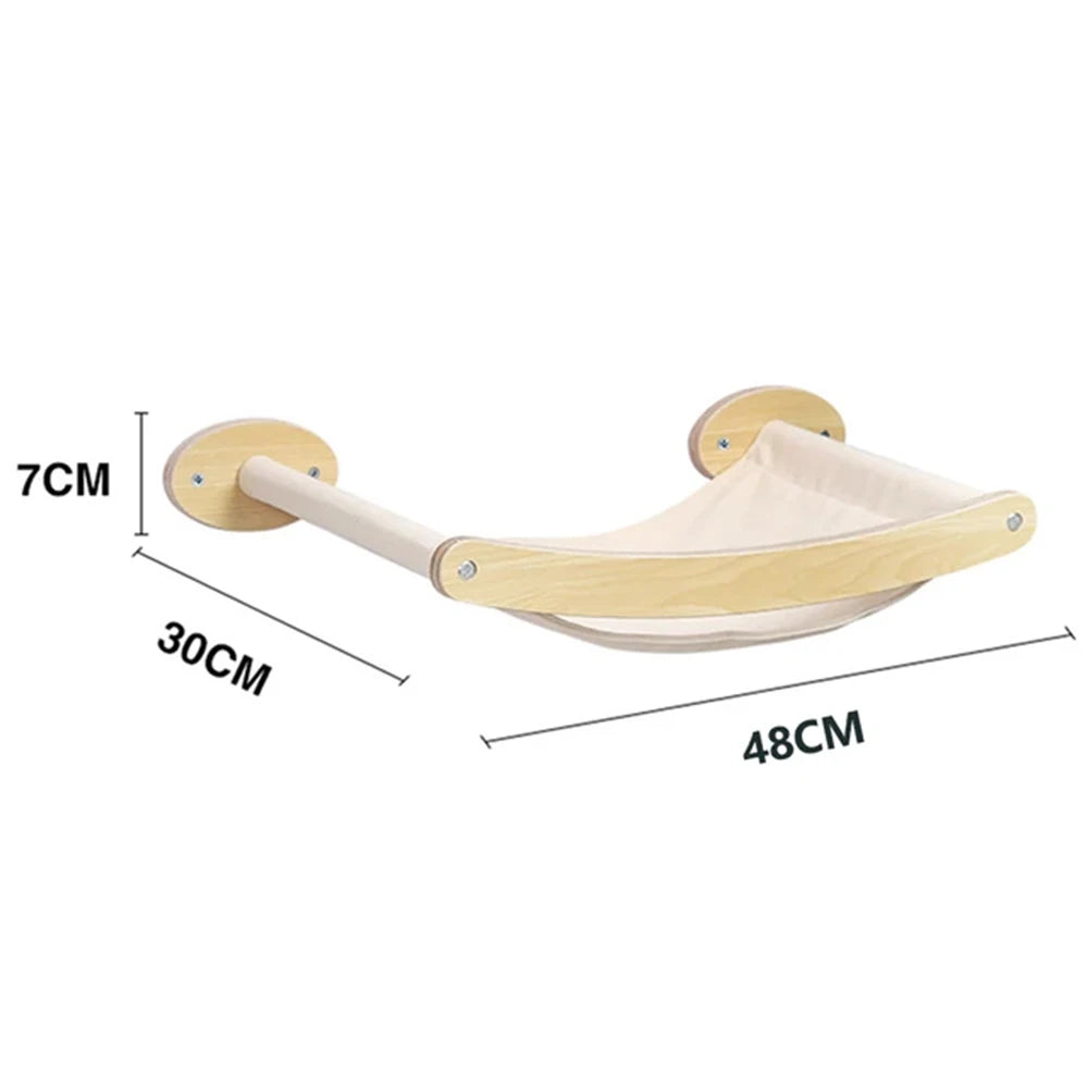 壁掛式貓爬繩木踏板 - 幼貓訓練與玩樂樂園