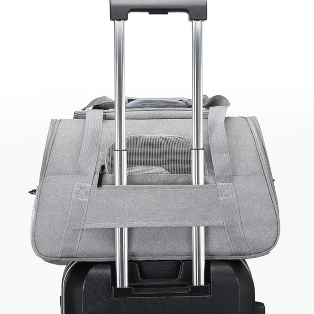 厚棉墊狗狗背囊 - 透氣便攜寵物航空背包